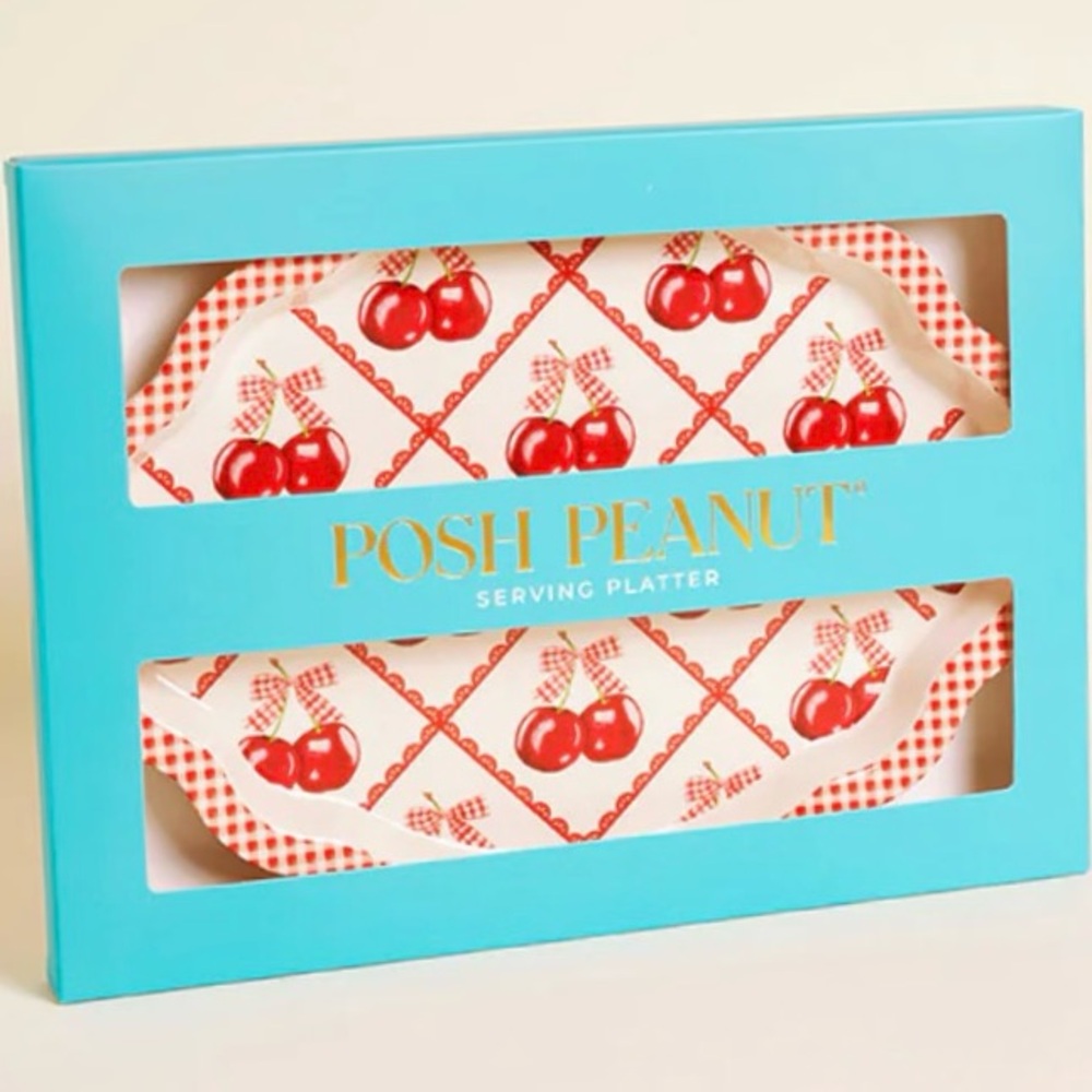 Posh Peanut Cheryl Red & White Cherry Serving Platter